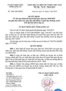 Kế hoạch thờii gian năm học 2018-2019